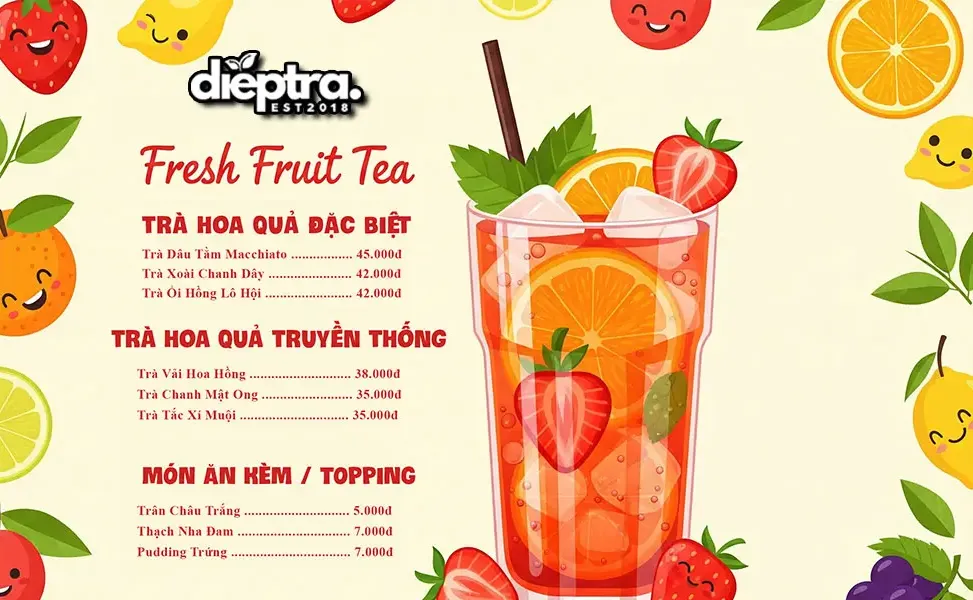 Tham khảo: Menu trà trái cây đẹp