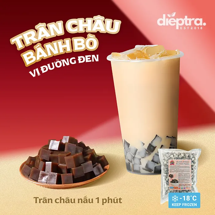 Trân Châu Bánh Bò Vị Đường Đen | Đông Lạnh