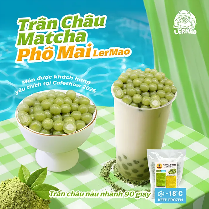 Trân Châu Matcha Nhân Phô Mai | Đông Lạnh