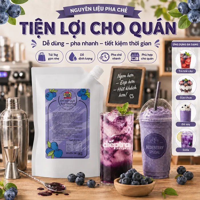 Sốt việt quất LerMao – nguyên liệu pha chế tiện lợi cho quán