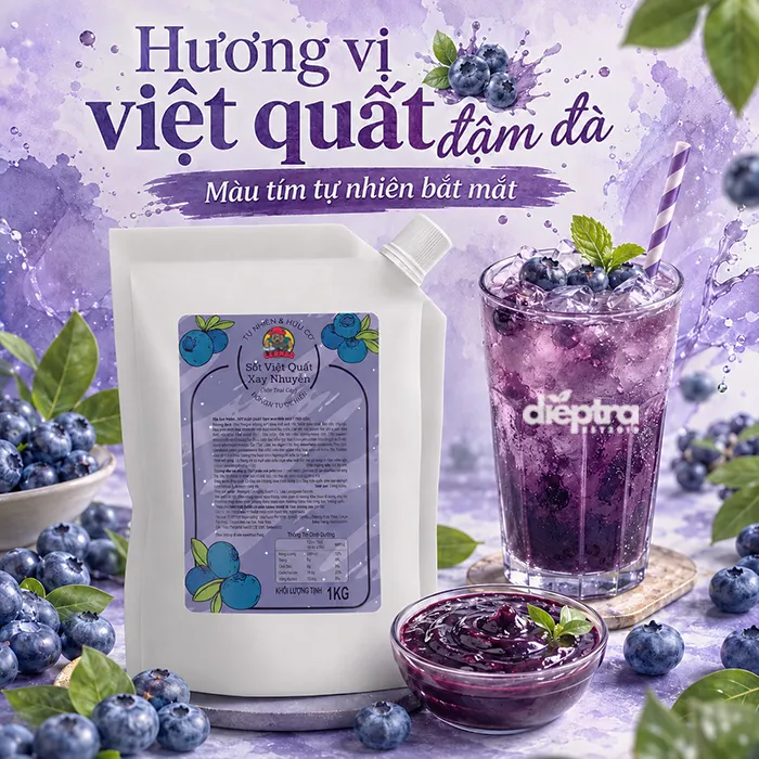 Hương vị việt quất đậm đà, màu tím tự nhiên bắt mắt