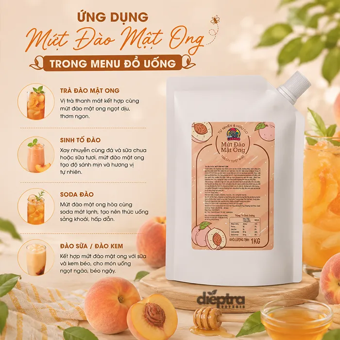 Ứng dung mứt đào mật ong LerMao
