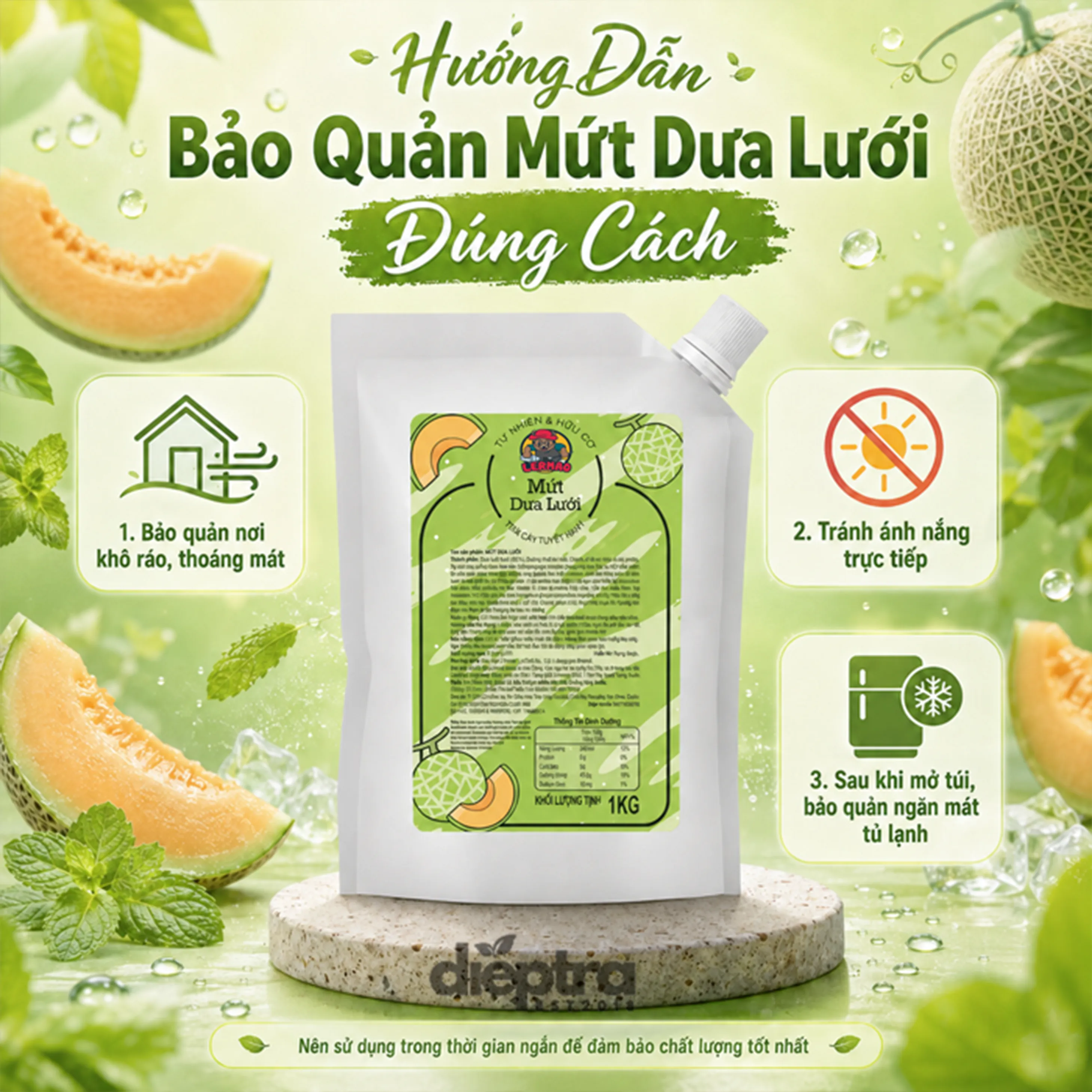 Hướng dẫn bảo quản mứt dưa lưới LerMao