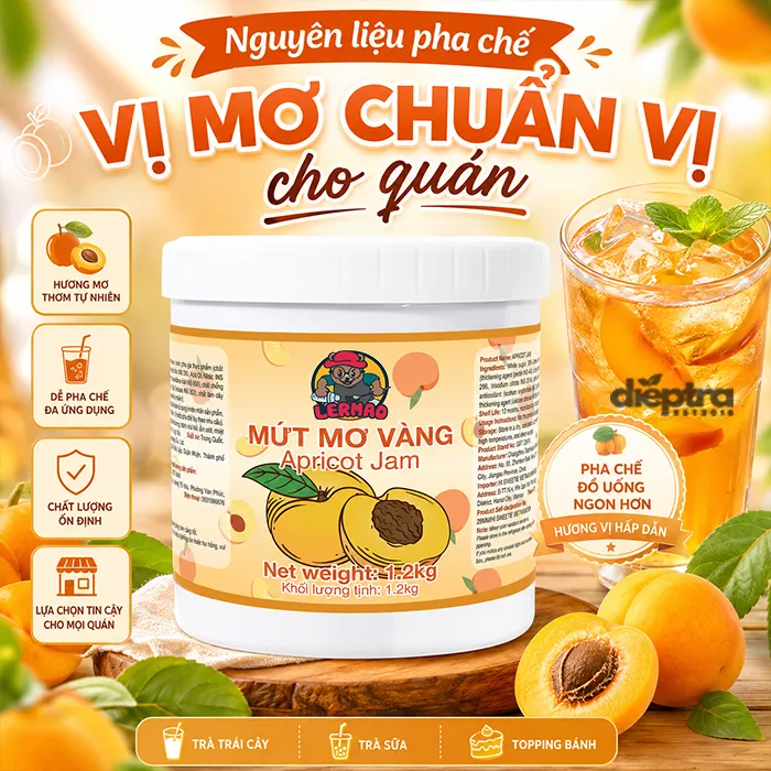 nguyên liệu pha chế vị mơ vàng LerMao