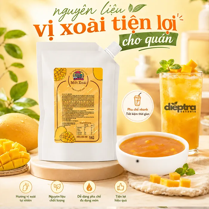 nguyên liệu vị Xoài LerMao tiện lợi cho quán